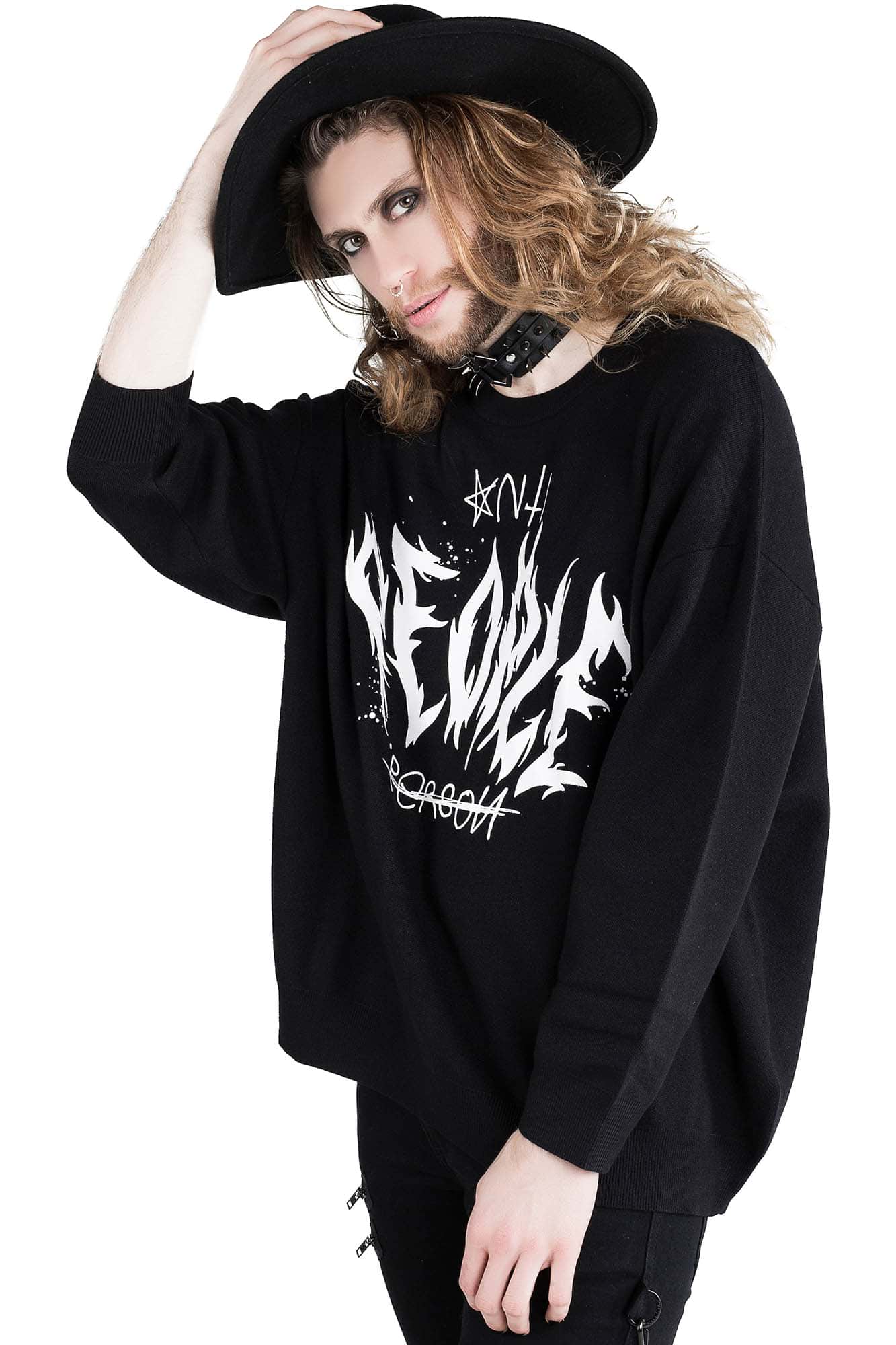 Killstar Batwing Sweater - Anti People Graphic Knit Top